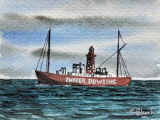 ORIGINAL AQUARELL - Feuerschiff "Inner Dowsing". comprar usado  Enviando para Brazil