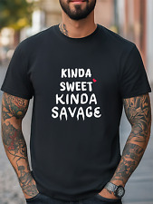 Usado, Camiseta unissex gráfica Kinda Sweet Kinda Savage feminina masculina moda estampada nos EUA comprar usado  Enviando para Brazil