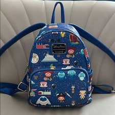 Mochila Loungefly parques da Disney atrações azuis comprar usado  Enviando para Brazil