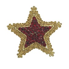 Broche vintage Karu Arke vermelho strass estrela filigrana tom dourado assinado comprar usado  Enviando para Brazil
