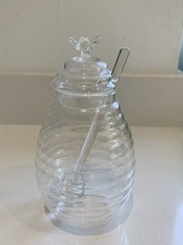 Glass honey pot for sale  YELVERTON