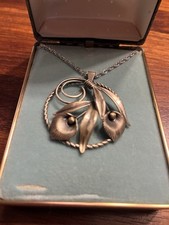 Colar e pingente vintage de prata esterlina Van Dell ornamentados com caixa original, usado comprar usado  Enviando para Brazil