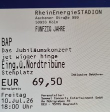 Tickets bap jubiläumskonzert gebraucht kaufen  Fellbach