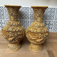 Pair asian carved for sale  STRATFORD-UPON-AVON