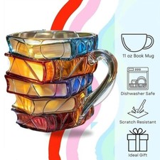 Caneca de café de resina 300 ml canecas xícaras de vidro café/chá em forma de novidade LIVRO acampamento comprar usado  Enviando para Brazil