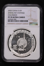 Usado, 2005 CHINA PRATA 10 YUAN ZHENG HES VOYAGE NGC PF 70 ULTRA CAMEO comprar usado  Enviando para Brazil