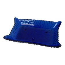 Saboneteira de vidro azul cobalto vintage texturizada elevada sabor de manteiga exclusivo 7x4 comprar usado  Enviando para Brazil