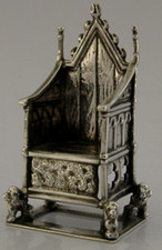 CADEIRA DE COROAÇÃO INGLESA ANTIGA PRATA ESTERLINA MINIATURA 1901 REALEZA comprar usado  Enviando para Brazil