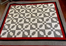 Colcha de retalhos vintage feita à mão costurada preta branca Borgonha 62x76” comprar usado  Enviando para Brazil