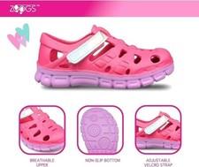 Sandálias de esportes aquáticos ZOOGS EVA para crianças, cor rosa, tamanho 1, alça dupla. comprar usado  Enviando para Brazil