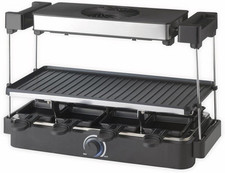 Używany, Grill raclette Trebs 15110 z wciągiem parowym, 8 patelni, srebrny towar B na sprzedaż  PL