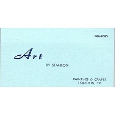Arte por Stanton Pintura e Artesanato Houston TX Cartão de Visita Vintage SE3-B11 comprar usado  Enviando para Brazil