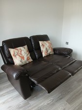 Leather recliner sofa for sale  UK