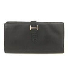 Carteira bifold longa de couro HERMES Bearn Couchevel preta/7BF0173, usado comprar usado  Enviando para Brazil