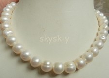 Lindo colar de pérolas Akoya brancas 10-11 mm fecho de ouro 18"" 14K comprar usado  Enviando para Brazil