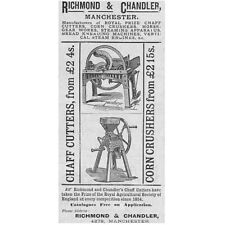 Cortadores de palha e trituradores de milho Richmond & Chandler anúncio vitoriano 1894 comprar usado  Enviando para Brazil