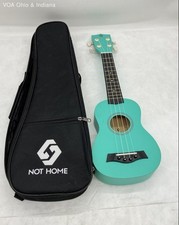 Ukulele concerto NÃO EM CASA 23" madeira com bolsa macia turquesa comprar usado  Enviando para Brazil