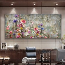 Arte abstrata colorida flor lona pintura arte parede árvore primavera pôsteres florais comprar usado  Enviando para Brazil