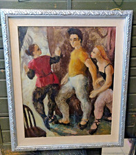 PINTURA VINTAGE DE 3 BAILARINOS OVO TÊMPERA OU ACRÍLICO MUITO BOA SEM ASSINATURA comprar usado  Enviando para Brazil