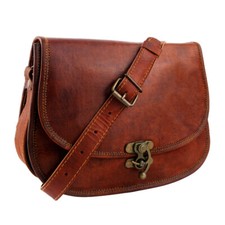 Linda bolsa tiracolo feminina de couro artesanal ombro carteiro vintage comprar usado  Enviando para Brazil