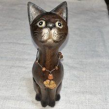Wooden cat statue for sale  Edon