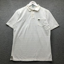 Camisa polo masculina vintage Izod Lacoste manga curta listrada ponto único branca, usado comprar usado  Enviando para Brazil