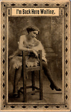 Usado, Cartão postal erótico em relevo Risque I'm Back Here Waiting Woman Sitting in Chair comprar usado Usado, Cartão postal erótico em relevo Risque I'm Back Here Waiting Woman Sitting in Chair comprar usado  Enviando para Brazil