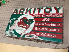 vintage Original: ARKITOY conjunto de construção de madeira #3 limpo, na caixa, com instruções comprar usado  Enviando para Brazil
