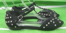 Usado, Sandálias Breckelles pretas biqueira aberta prata pontas sapatos legais MULHERES tamanho 8 comprar usado  Enviando para Brazil