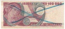 Banconota 100000 lire usato Banconota 100000 lire usato  Italia