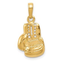 Pingente de berloque feminino de ouro amarelo 14k polido recortado luva de boxe comprar usado  Enviando para Brazil