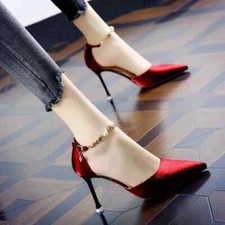 Sapato salto vermelho stiletto para festa casamentos sapatos e saltos sexy elegantes para mulheres, usado comprar usado  Enviando para Brazil