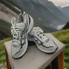 Tênis de corrida feminino Asics Gel TQ66C tamanho 6.5 branco/azulado/cinza comprar usado  Enviando para Brazil