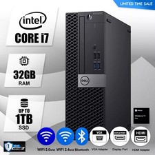 Computador desktop Dell PC i7, 32GB de RAM, SSD de até 1TB, Windows 11, WiFi, DVD-RW, usado comprar usado  Enviando para Brazil
