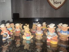 Mini estatuetas de porco conjunto de 15 estatuetas de porco de resina, usado comprar usado  Enviando para Brazil