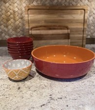 Pacote de tigela Crate & Barrel vermelha e laranja comprar usado  Enviando para Brazil