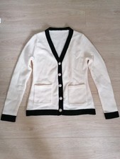 Cardigan cremefarben schwarz gebraucht kaufen  Hamburg