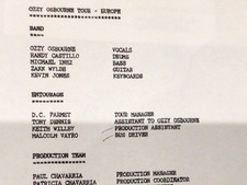 Ozzy osbourne tour for sale Ozzy osbourne tour for sale  CARLISLE