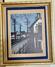 Litografia Bernard Buffet 1967 The Village Road emoldurada obra de arte assinada 18 x 15" comprar usado  Enviando para Brazil