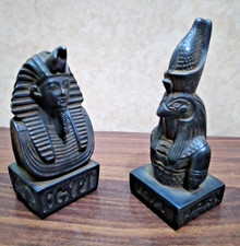 Deus egípcio Hórus e Tutancâmon – Estátua de pedra de basalto preta sólida feita à mão, usado comprar usado  Enviando para Brazil