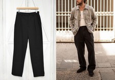 Calça Herringbone Preta - Calça de Trabalho Francesa Ajuste Reto - Algodão Macio comprar usado  Enviando para Brazil