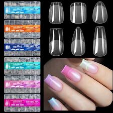 Usado, Unhas quadradas bailarina amêndoa macia transparente gel pontas semi fosco cobertura total comprar usado  Enviando para Brazil