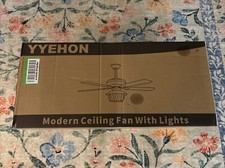 Candelabro moderno YYEHON 52′′ ventilador de teto cristal com luzes e controle remoto comprar usado  Enviando para Brazil