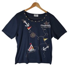 Camisa feminina Princess Cruises Rinestone férias náuticas tamanho XL vela âncora comprar usado  Enviando para Brazil