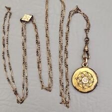 Relógio medalhão antigo Fob Chatelaine Slider 800 prata folheado a ouro opala semente miçanga comprar usado  Enviando para Brazil