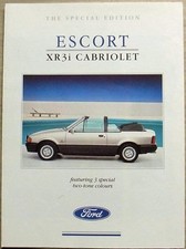 Folheto de vendas de carros Ford Escort XR3i CABRIOLET edição especial dezembro 1989 #FA946 comprar usado  Enviando para Brazil