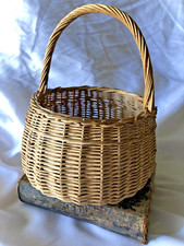 Cesta de coleta de vime vintage francesa pequena tecida à mão para crianças comprar usado  Enviando para Brazil