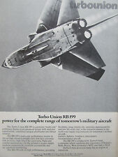 Usado, 9/1977 PUB TURBO-UNION RB199 ENGINE TORNADO MOTEUR AVIATION ORIGINAL AD comprar usado  Enviando para Brazil