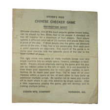 Folha de instruções de jogo de damas chinesas vintage Pixie Steven Mfg Company Hermann MO comprar usado  Enviando para Brazil