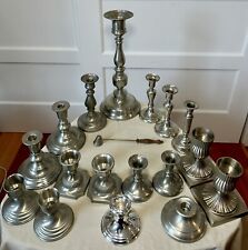 Lot pewter candlesticks for sale  Coventry